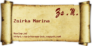 Zsirka Marina névjegykártya